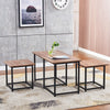Set of 3 Coffee Table with 2 Stools Set Nesting Table Living Room Office Lounge