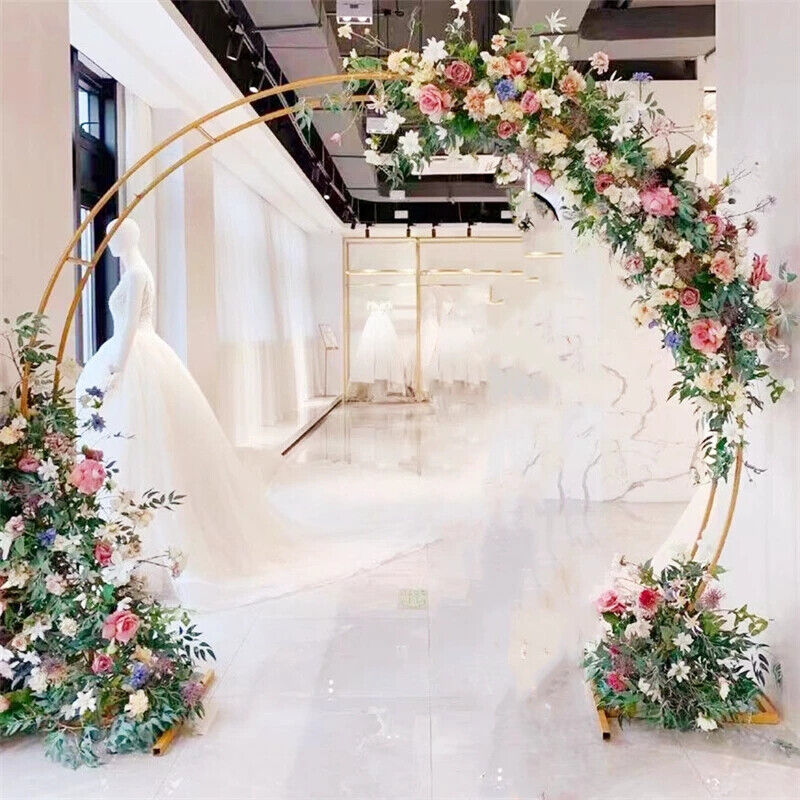 Wedding Arch Flower Stand Moon Gate Walk Through Circular Floral Archway Decor