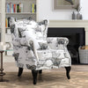 Wing Back Queen Anne Chair Fabric Armchair Living Room Fireside Sofa with Pillow
