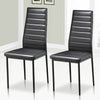 4pcs Black Faux Leather Dining Chairs Kitchen Dinning Room Metal Leg Padded Seat