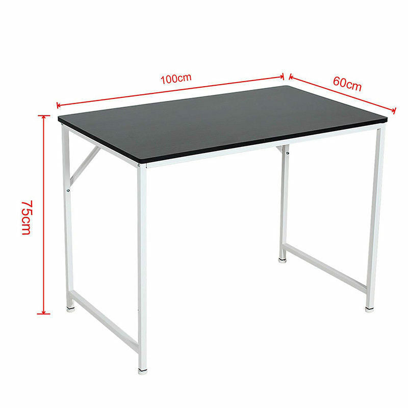 Modern Black Wooden Computer Desk Laptop PC Study Table Home Office Workstation