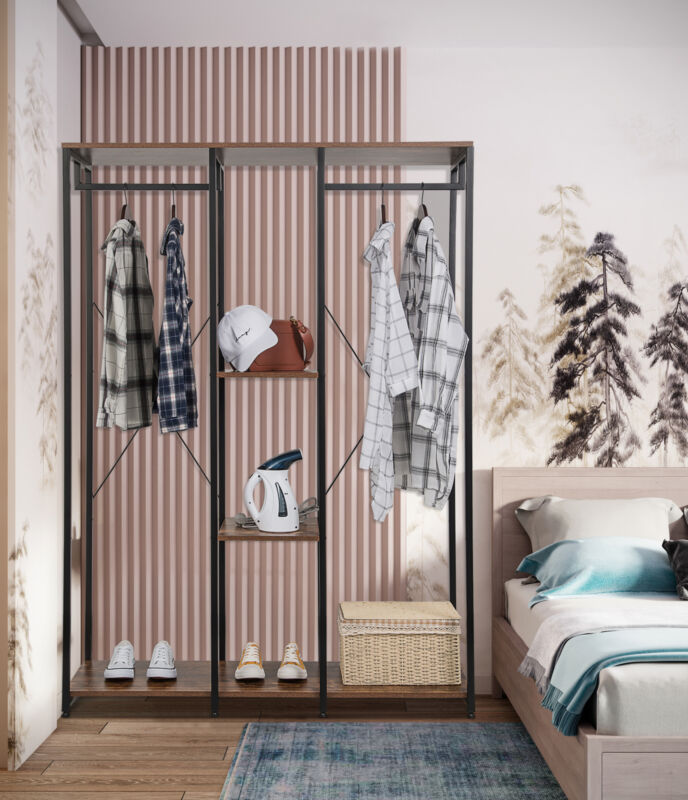 Heavy Duty Clothes Rail Storage Garment Shelves Hanging Display Rack Stand Shelf