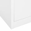 Office Cabinet White 90x40x180 Steel and Tempered Glass E3D0