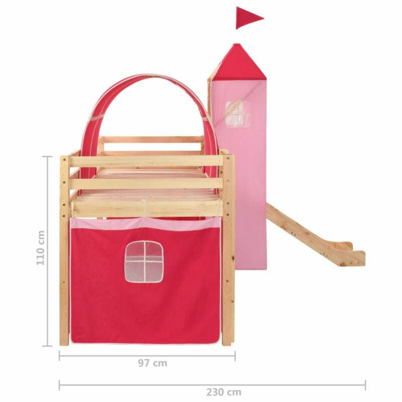 Pinewood Children's Loft Bed Frame 208x230cm Children's climbing toys H1F3