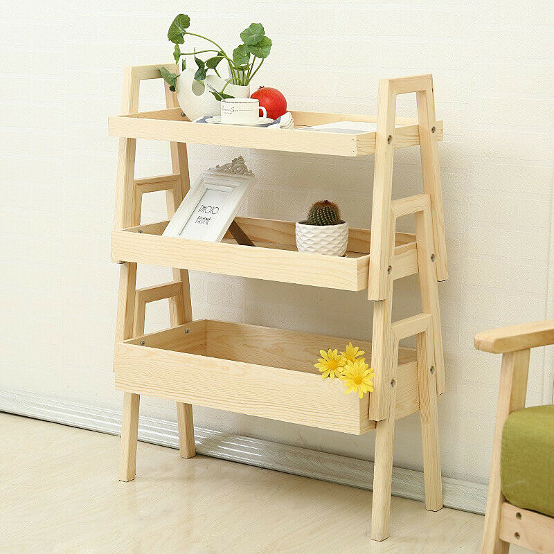 3 Tiers Storage Rack Shelf Flower Stand Toy Storage Bedroom Living Room Hallway