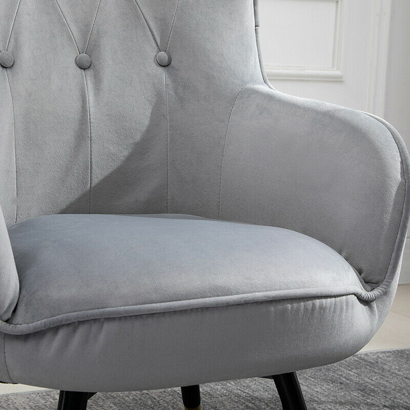 Grey Wing Back Occasional Chair Tub Armchair Living Room Fireside Sofa Lounge BN