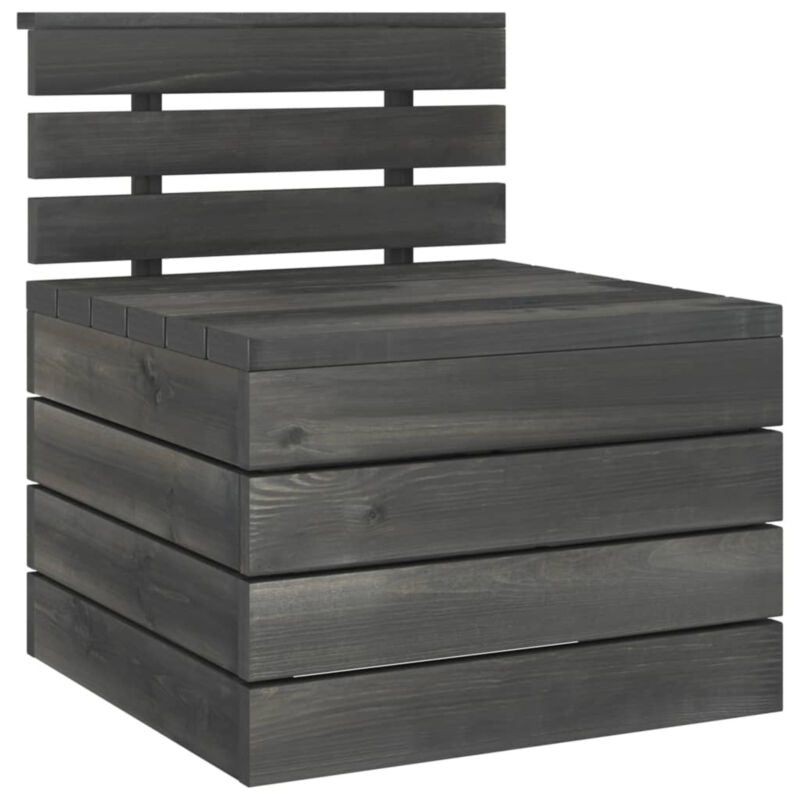 6 Piece Garden Pallet Set Solid Pinewood Dark Grey Q1S6