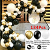 134PCS Black Gold Garland Balloon Arch Kit Birthday Wedding Baby Shower Kit UK
