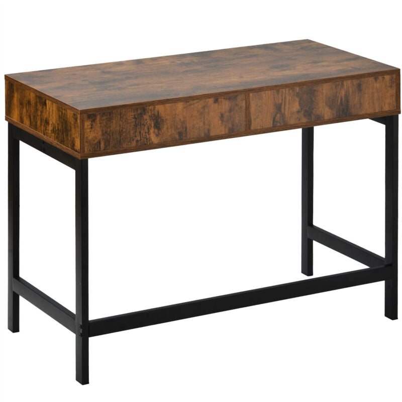 Computer Desk With 2 Storage Drawers Home Office Study Writing Desk Wooden Table