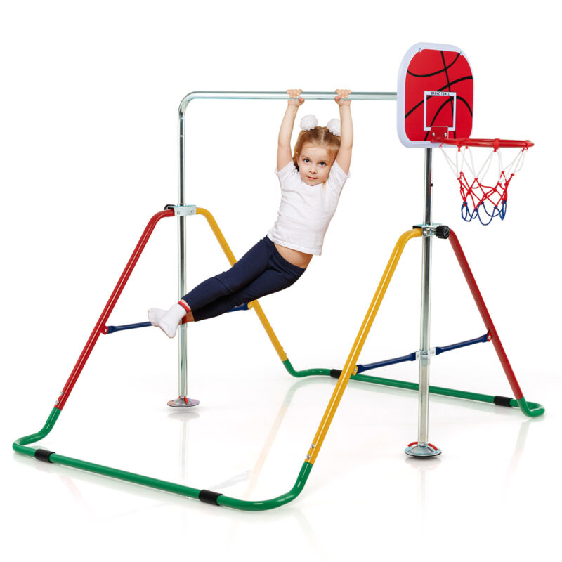 Expandable Gymnastics Training Bar Kids Height Adjustable Folding Horizontal Bar