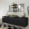 Eight Piece Bathroom Furniture and Basin Set Black A1A3