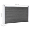 Fence Panel Set WPC 353x105 Black O9W6