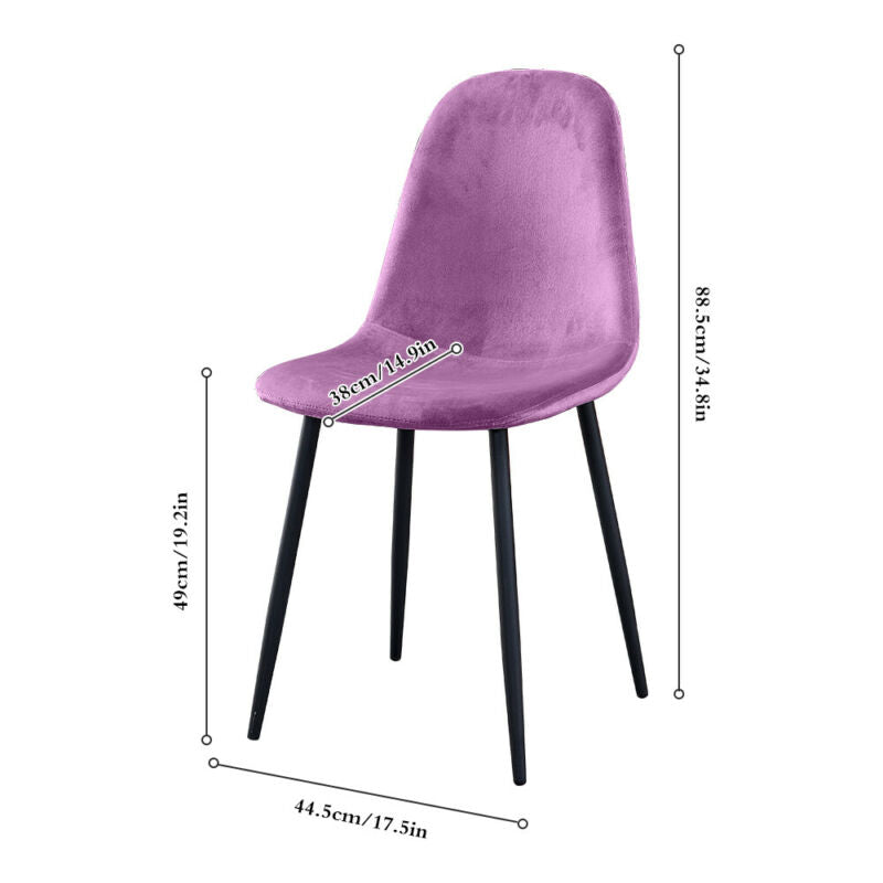 Set of 4 Velvet Dining Chairs Upholstered Seat Home Living Room Lounge Bedroom