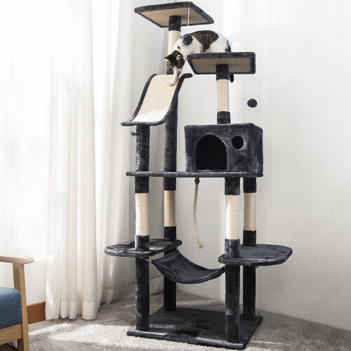 Cat Tree 170cm Cat Tower Activity Centre Scratching Post for Large Cat Kitten MI