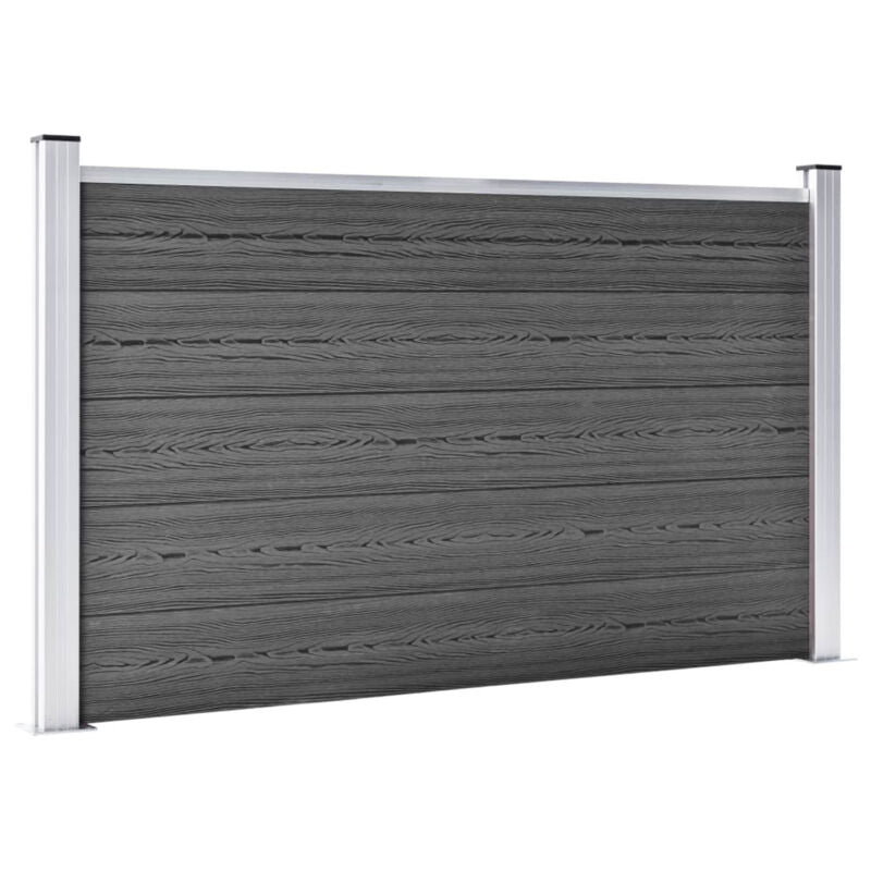 Fence Panel Set WPC 353x105 Black O9W6