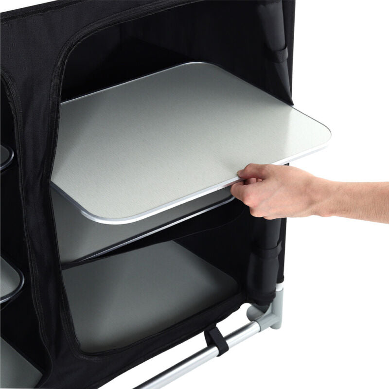 76/100/117/175cm Camping Kitchen Stand Kitchen Compartments Storage w/Carry Bag