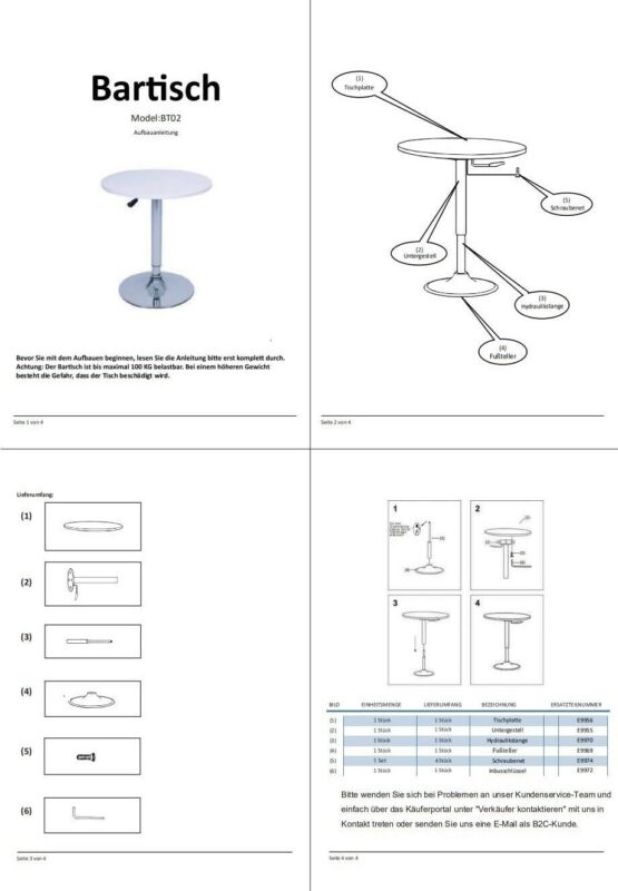 Bar Table Height Adjustable Counter Table 360° Swivel Dining Desk Pub Cafe Bar