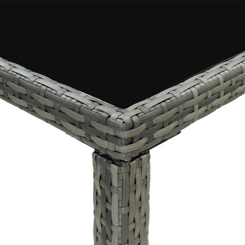 5 Piece Garden Bar Set with Cushions Poly Rattan Grey P6P9