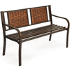 2 Seater Patio Garden Bench Outdoor Loveseat Furniture with Ergonomic Backrest