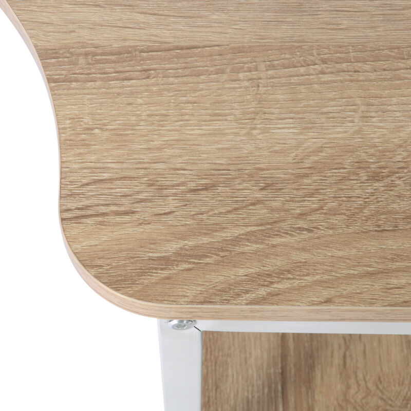 PC Computer Desk Writing Study Table Office Home Workstation Oak Wooden Metal UK