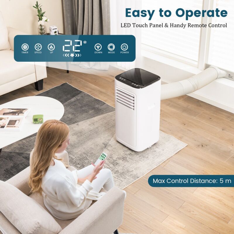 4 in 1 Portable Air Conditioner 8,000 BTU WiFi Enabled AC Unit Remote Control