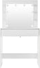 Dressing Table Vanity Makeup Desk w/ LED Lights Mirror Drawer Bedroom Furniture