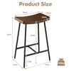 Bar Stools Saddle Seat Stool w/ Metal Legs & Adjustable Foot Pads Backless