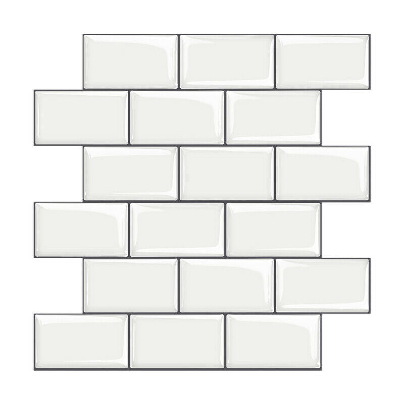 10Pcs Peel and Stick Wall Stickers Tile Effect Self Adhesive Kitchen Living Room