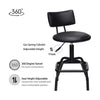 PU Leather Bar Stool Modern Bar Chair with Adjustable Height & 360° Swivel Seat