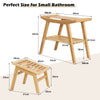 Bamboo Shower Bench Foot Stool Set Bathroom Organizer Seat Stool Shower Bench