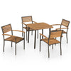 Outdoor Dining Set 5 Pieces Solid Acacia Wood and Steel Y6F1