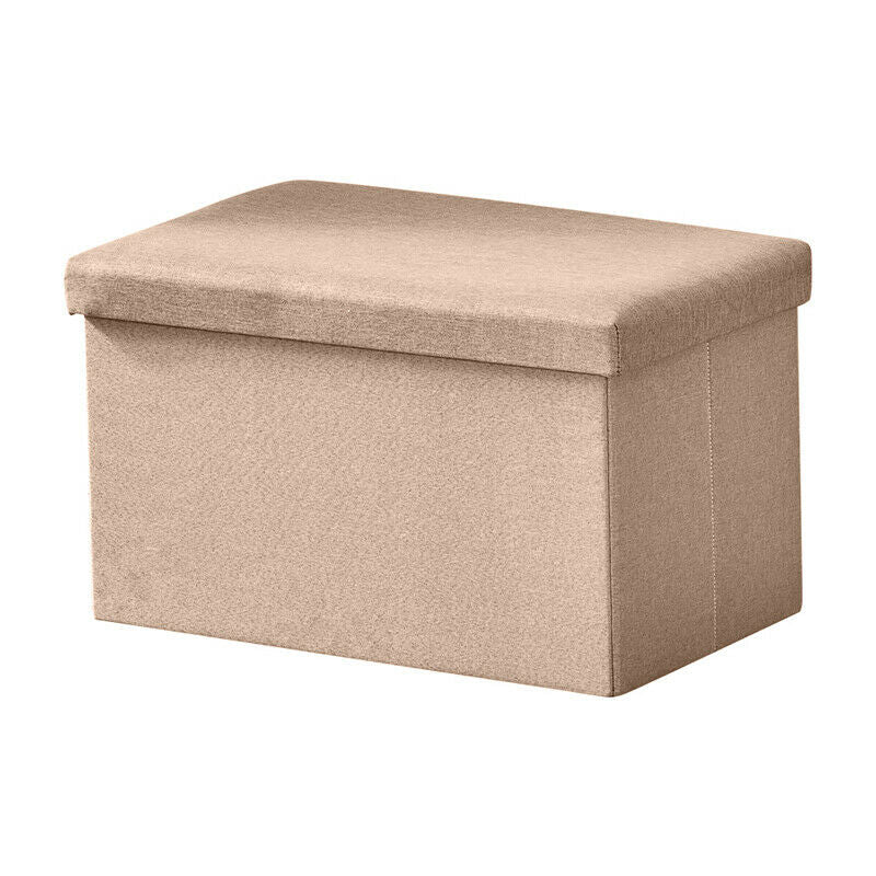 Fabric Foot Rest Stool Storage Box Storage Cube Footstool Pouf Bench Home Khaki