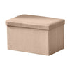 Fabric Foot Rest Stool Storage Box Storage Cube Footstool Pouf Bench Home Khaki