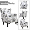 Wing Back Queen Anne Chair Fabric Armchair Living Room Fireside Sofa with Pillow
