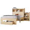 3ft Single Wooden Solid White Pine Kids Storage Bed Frame w/ Drawer and Shelves