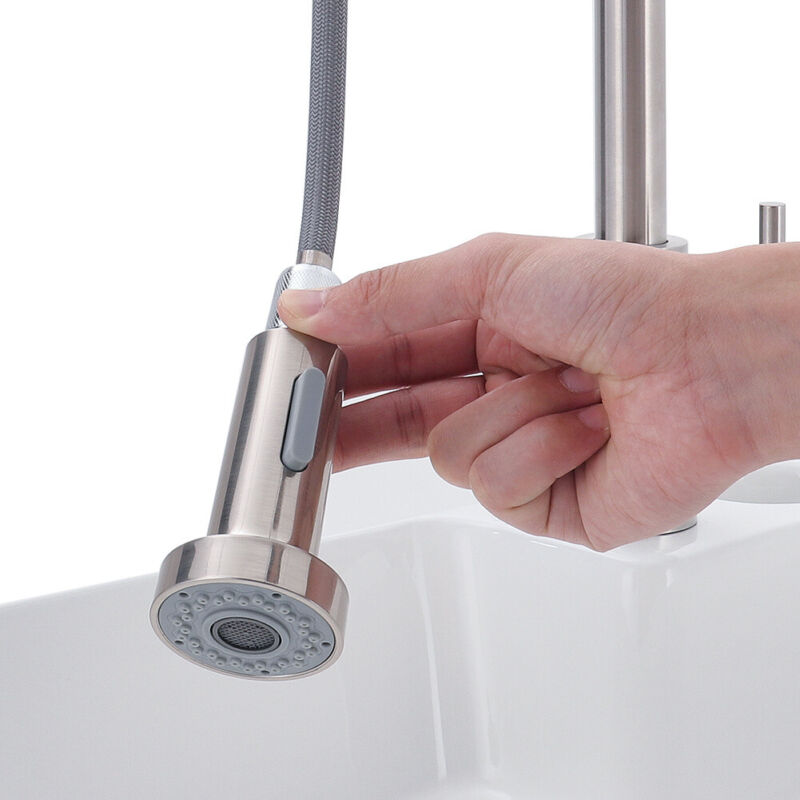 SINK Mono Kitchen Mixer Tap Pull-out Hose Spray Chrome Basin Sink Faucet Taps UK