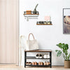 3-Tier Shelf Rack Industrial Shoe Bench With Storage Rustic Metal Shoe Storage