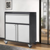 2 Door 1 Drawer Mobile Office Filing Cabinet Metal File Paper Storage Cupboard