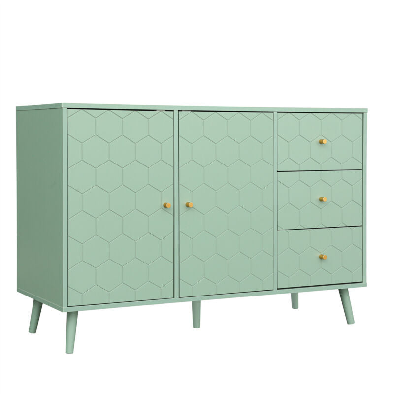 Modern Sideboard Buffet Storage Cabinet Cupboard w/ Drawers for Living Room Mint