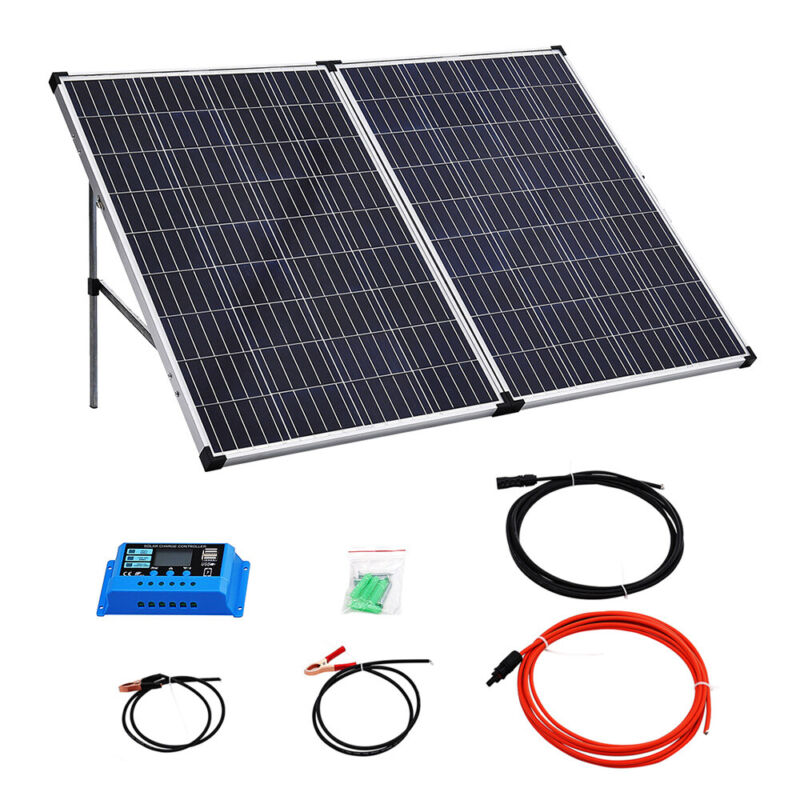 160w 12v Foldable Solar Panel With Controller Kit Camping/Caravan/Power Station