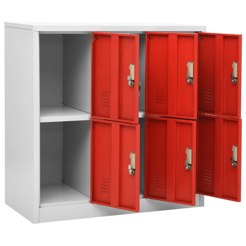 Locker Cabinets 2 pcs Grey and Red 90x45x92.5 Steel M3Q6