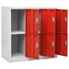 Locker Cabinets 2 pcs Grey and Red 90x45x92.5 Steel M3Q6