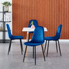 Set of 4 Velvet Dining Chairs Side Chair Metal Legs Padded Seat Living Room Home