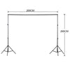 2x2m Photo Backdrop Stand Adjustable Photo Background Support Stand +3 Clamps