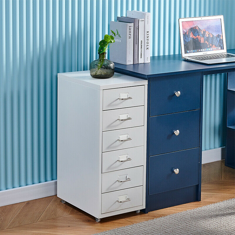 Slim 6 Drawer Metal File Cabinets Filing Cabinet for Small Space Home/Office