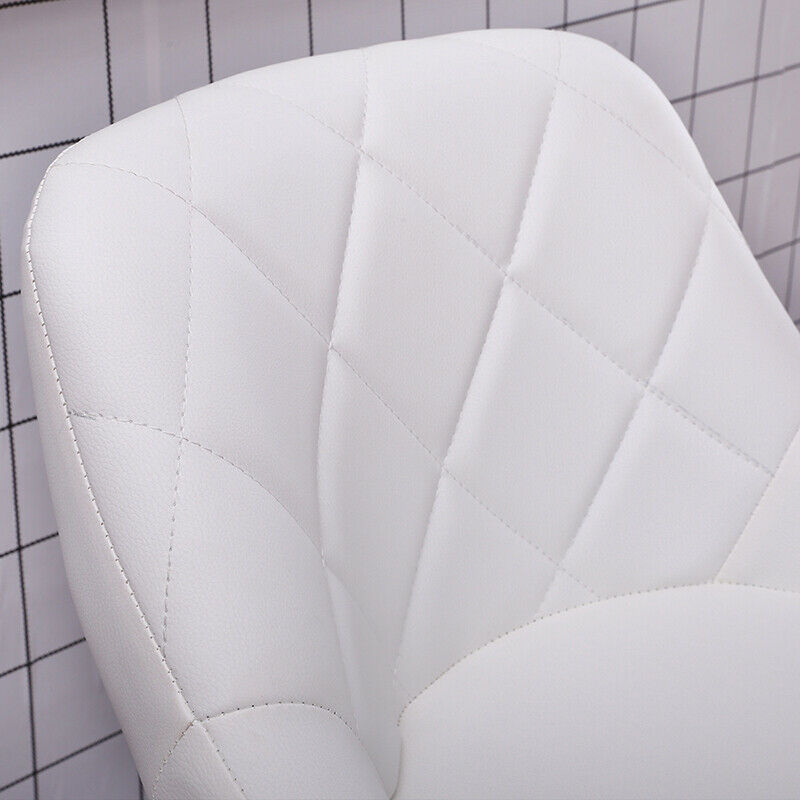 Set of 2 Bar Stools PU Leather Adjustable Height Gas Lift Chrome Base Home Pub