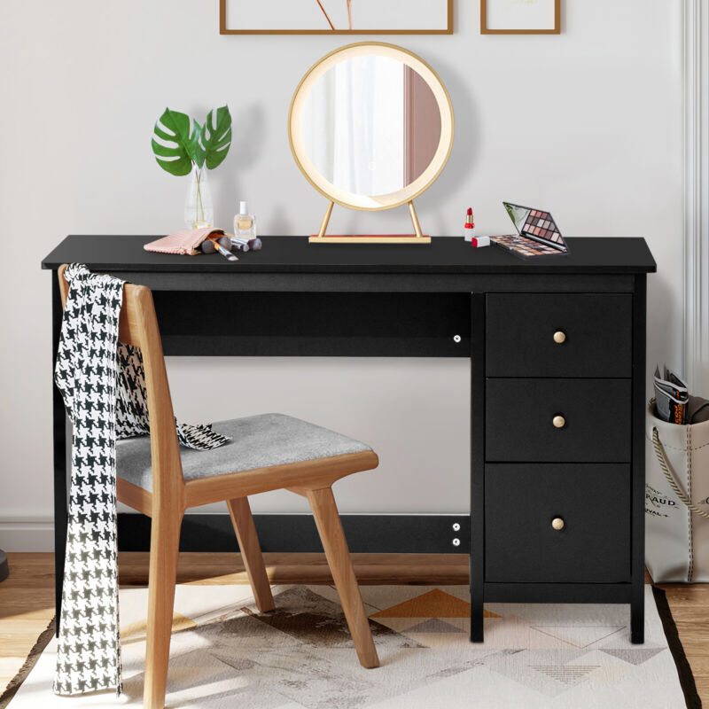 3 Drawers Computer Desk Modern Writing Desk Compact Laptop PC Table Workstation