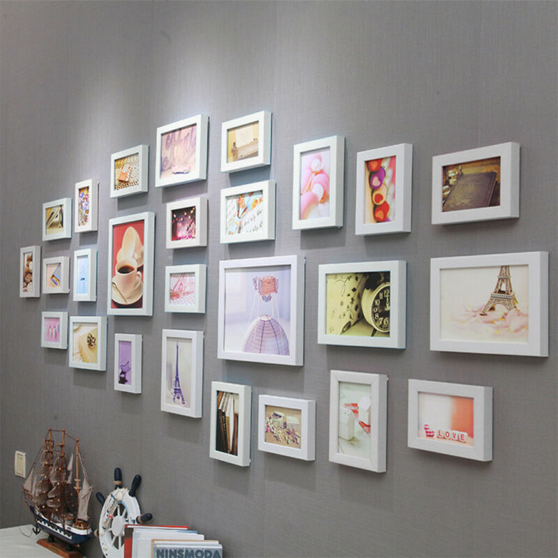 15pcs Wood Wooden Effect Multi Picture Photo Frames Collage Set Various Colors