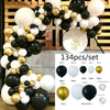 134PCS Black Gold Garland Balloon Arch Kit Birthday Wedding Baby Shower Kit UK