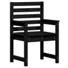 7 Piece Garden Dining Set Black Solid Wood Pine C1J6